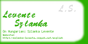 levente szlanka business card